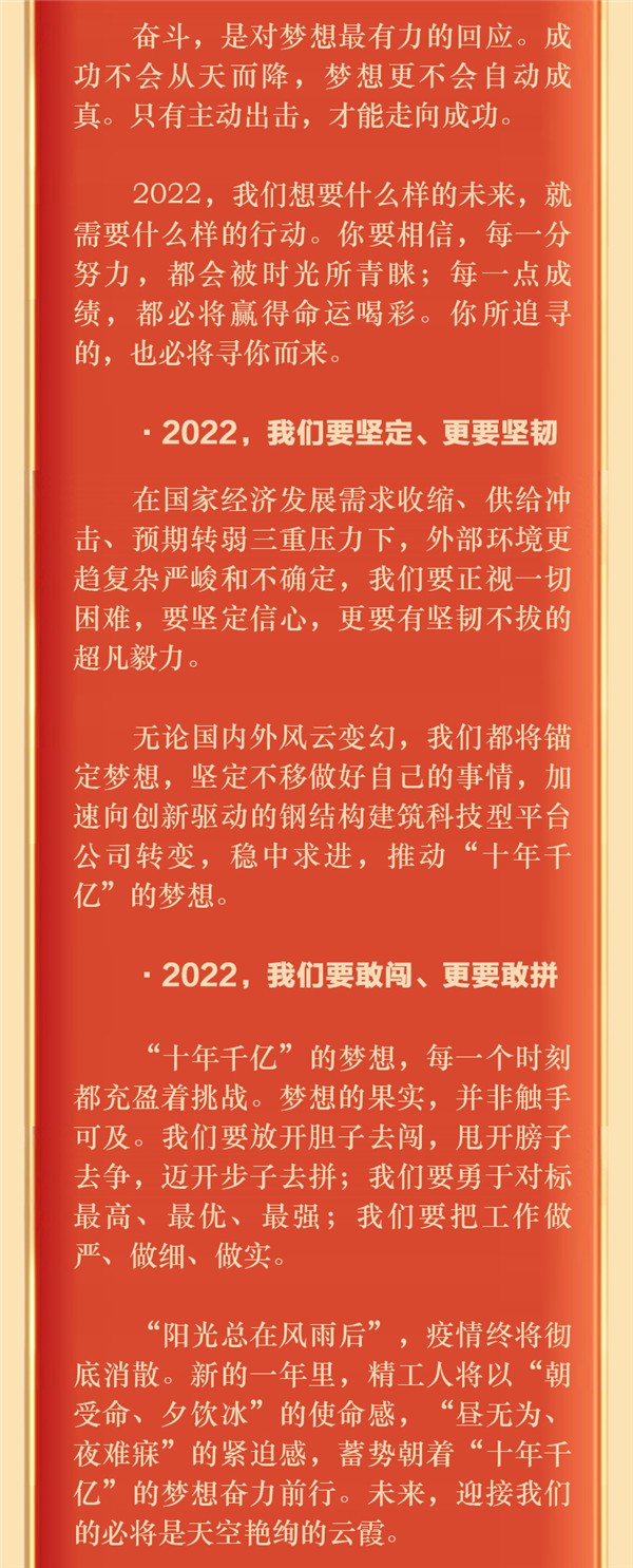 博盈国际钢构集团董事长偏向阳2022新年献词：心有坚贞，，，追梦逐光！